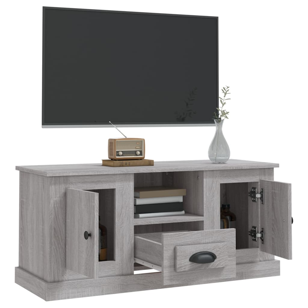 Mobile TV Grigio Sonoma 100x35,5x45 cm in Legno Multistrato - homemem39