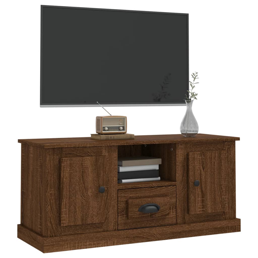 Mobile TV Rovere Marrone 100x35,5x45 cm in Legno Multistrato - homemem39