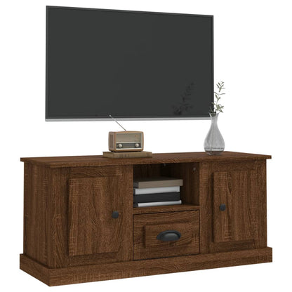 Mobile TV Rovere Marrone 100x35,5x45 cm in Legno Multistrato - homemem39