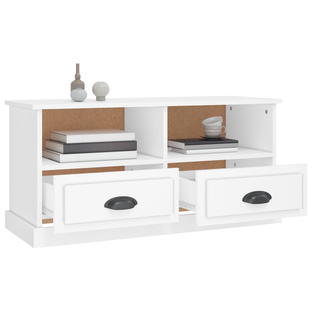 Mobile Porta TV Bianco 93x35,5x45 cm in Legno Multistrato - homemem39