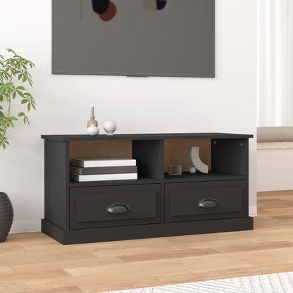 Mobile Porta TV Nero 93x35,5x45 cm in Legno Multistrato - homemem39