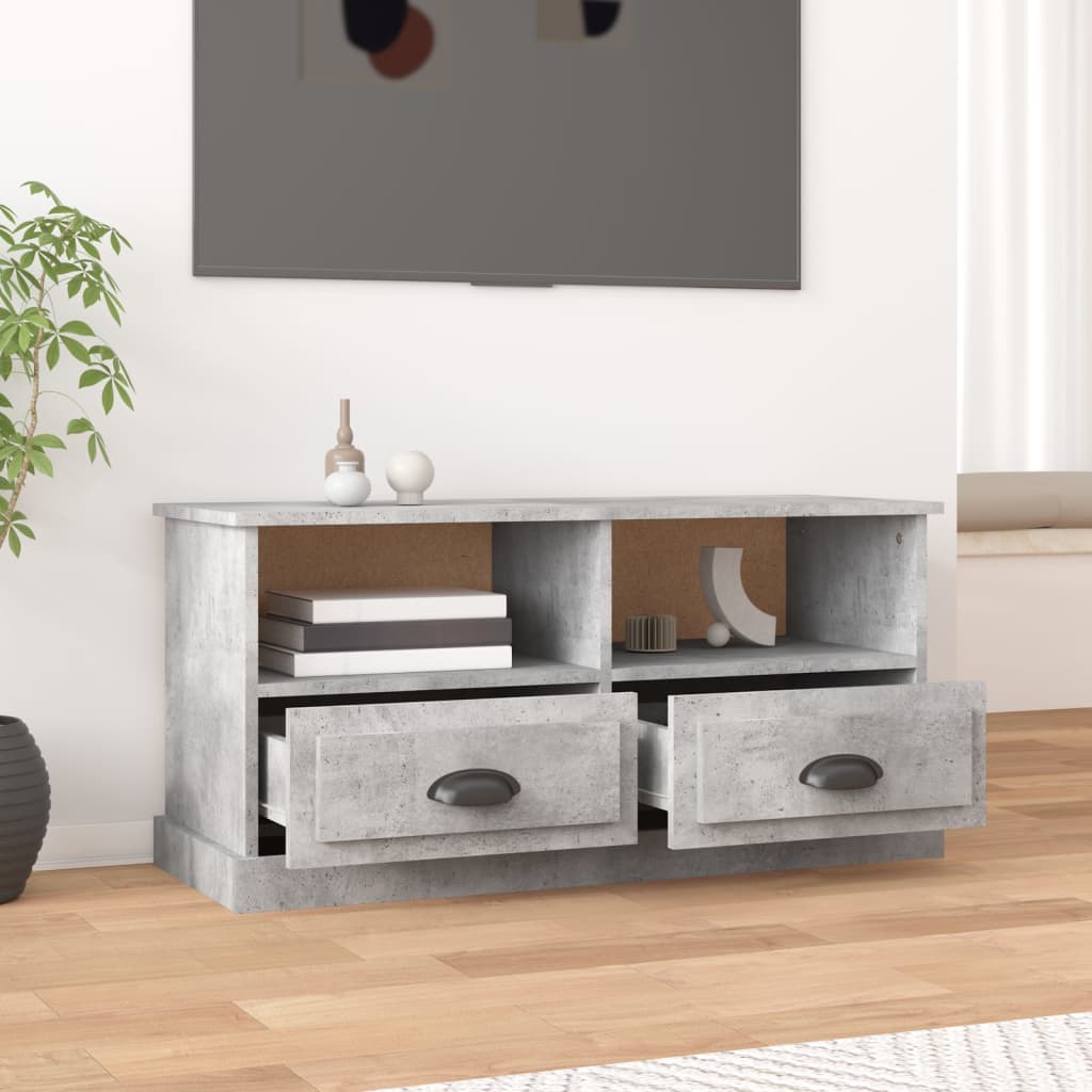 Mobile Porta TV Grigio Cemento 93x35,5x45cm Legno Multistrato - homemem39