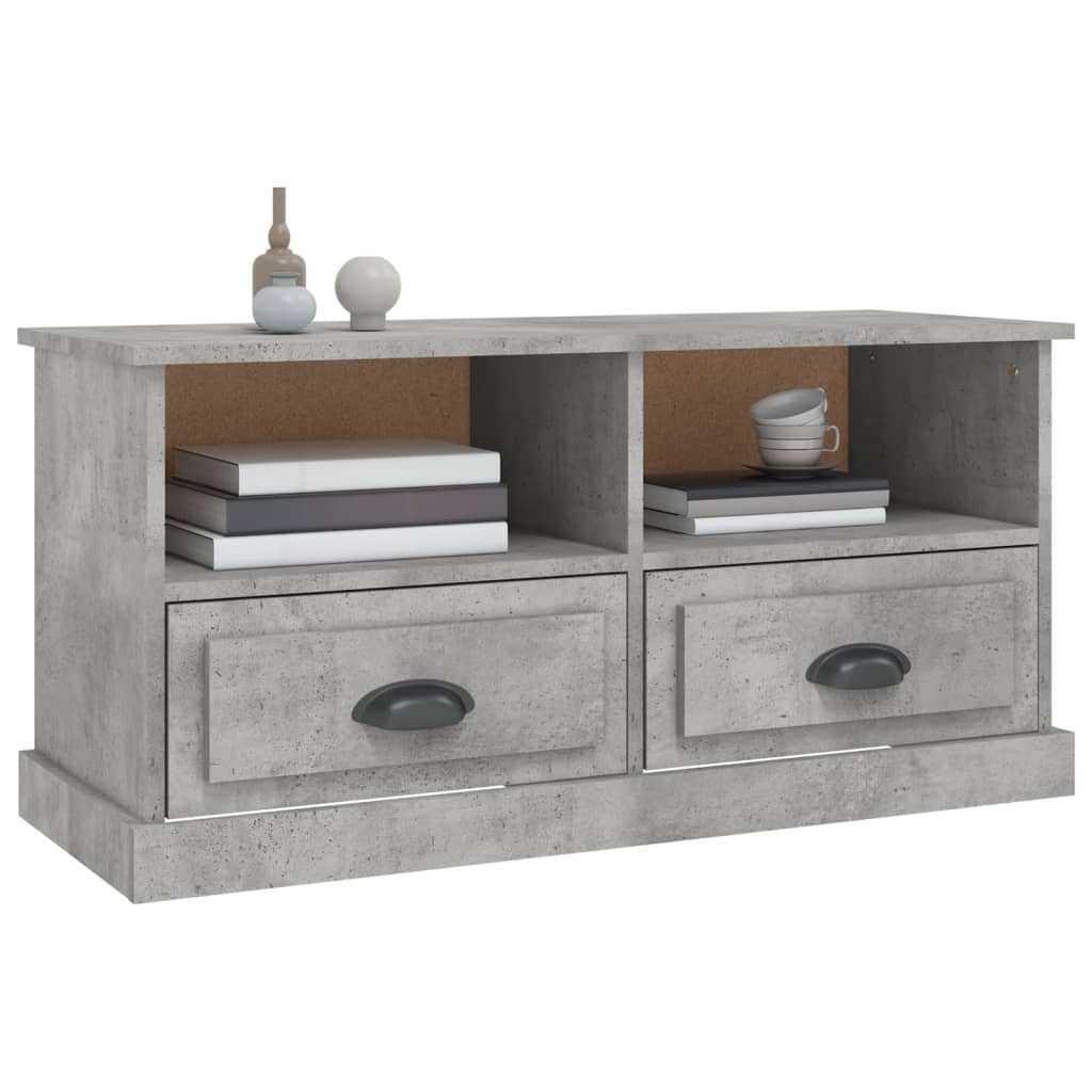 Mobile Porta TV Grigio Cemento 93x35,5x45cm Legno Multistrato - homemem39