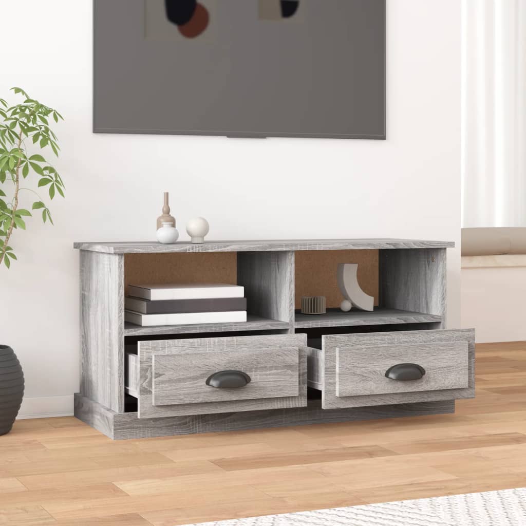 Mobile TV Grigio Sonoma 93x35,5x45 cm in Legno Multistrato - homemem39