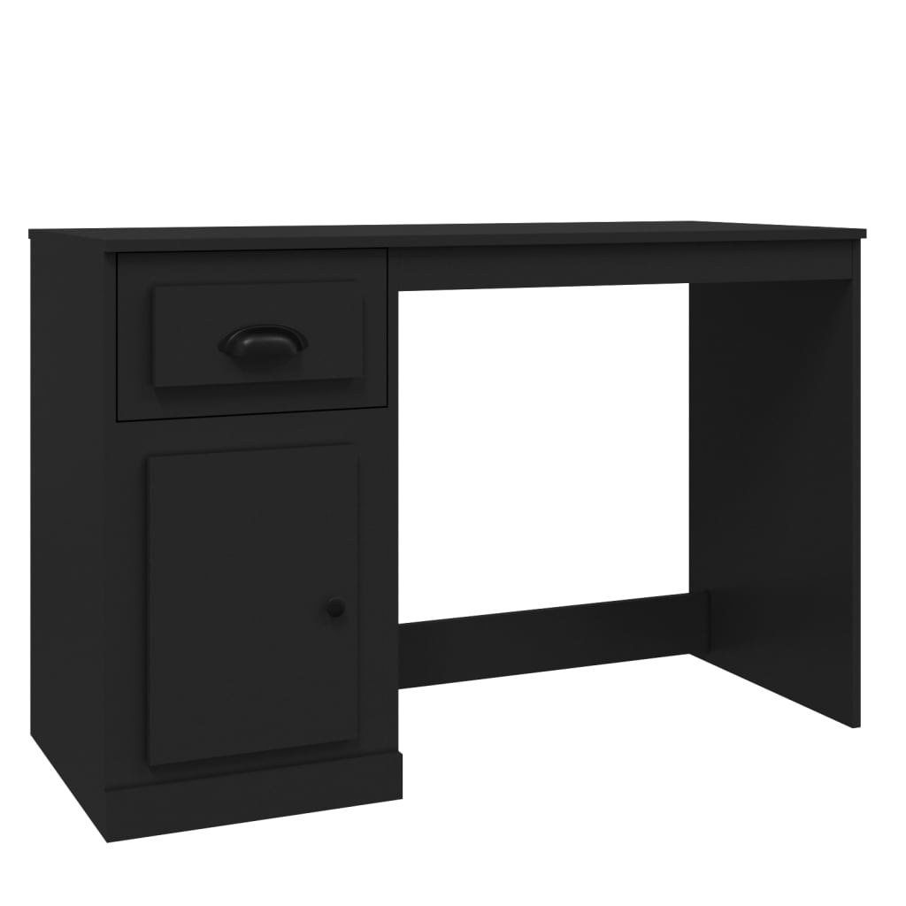 Scrivania con Cassetto Nera 115x50x75 cm in Legno Multistrato - homemem39