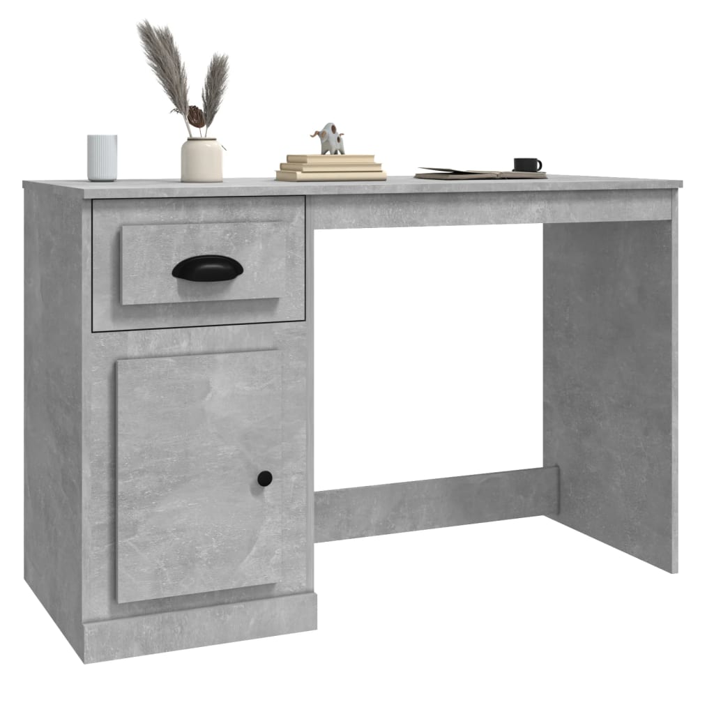 Scrivania Cassetto Grigio Cemento 115x50x75cm Legno Multistrato - homemem39