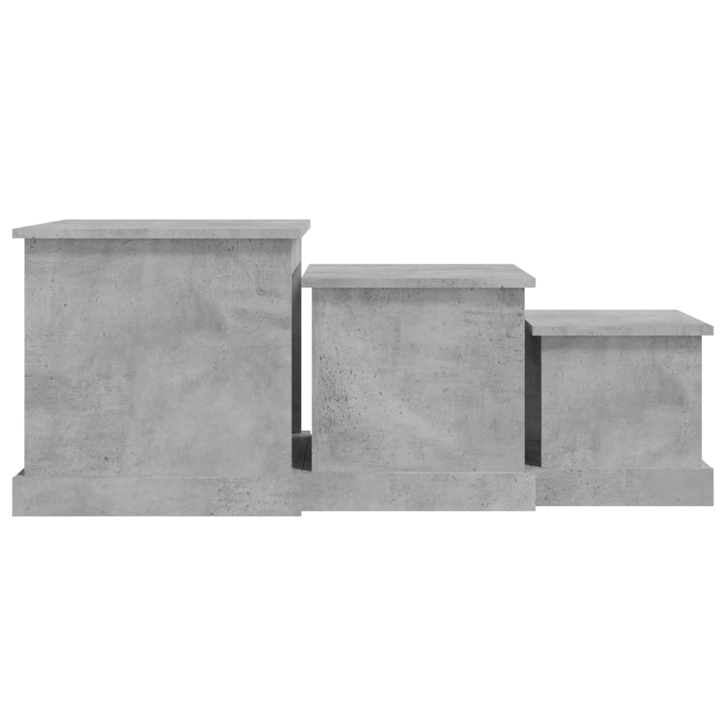 Tavolini Impilabili 3 pz Grigio Cemento in Legno Multistrato - homemem39