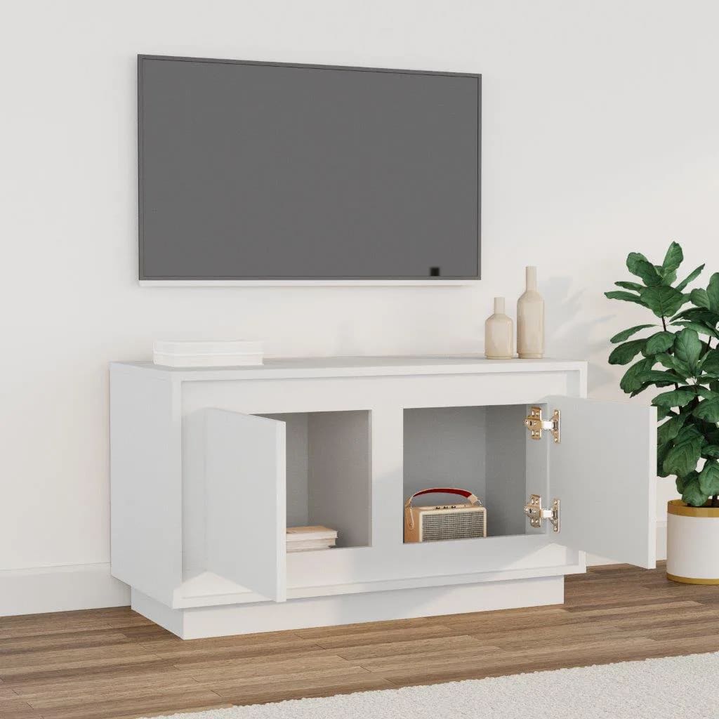 Mobile Porta TV Bianco 80x35x45 cm in Legno Multistrato - homemem39