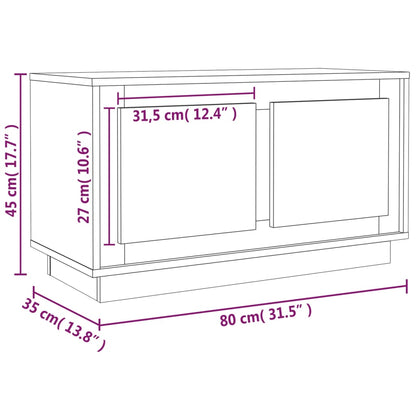 Mobile Porta TV Bianco 80x35x45 cm in Legno Multistrato - homemem39