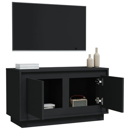 Mobile Porta TV Nero 80x35x45 cm in Legno Multistrato - homemem39