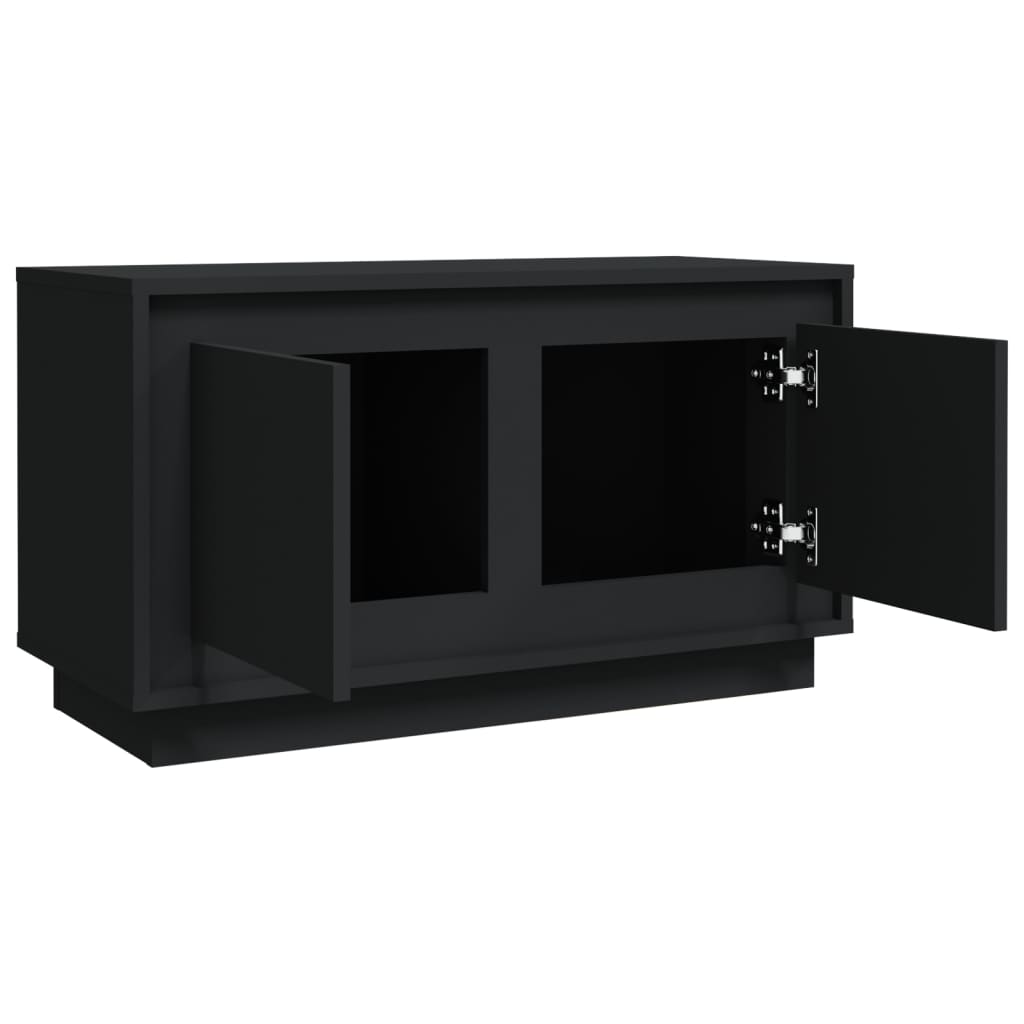 Mobile Porta TV Nero 80x35x45 cm in Legno Multistrato - homemem39