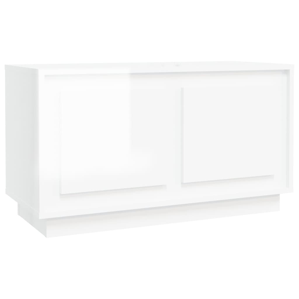 Mobile Porta TV Bianco Lucido 80x35x45 cm in Legno Multistrato - homemem39