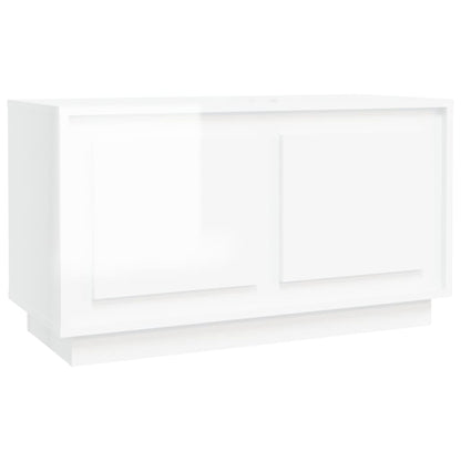 Mobile Porta TV Bianco Lucido 80x35x45 cm in Legno Multistrato - homemem39