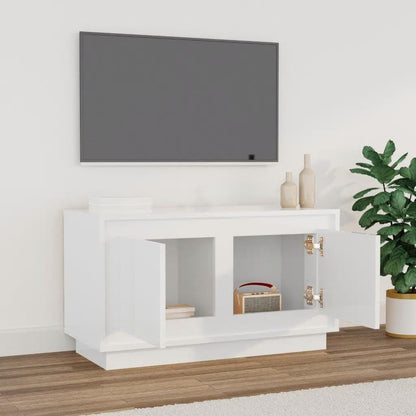 Mobile Porta TV Bianco Lucido 80x35x45 cm in Legno Multistrato - homemem39