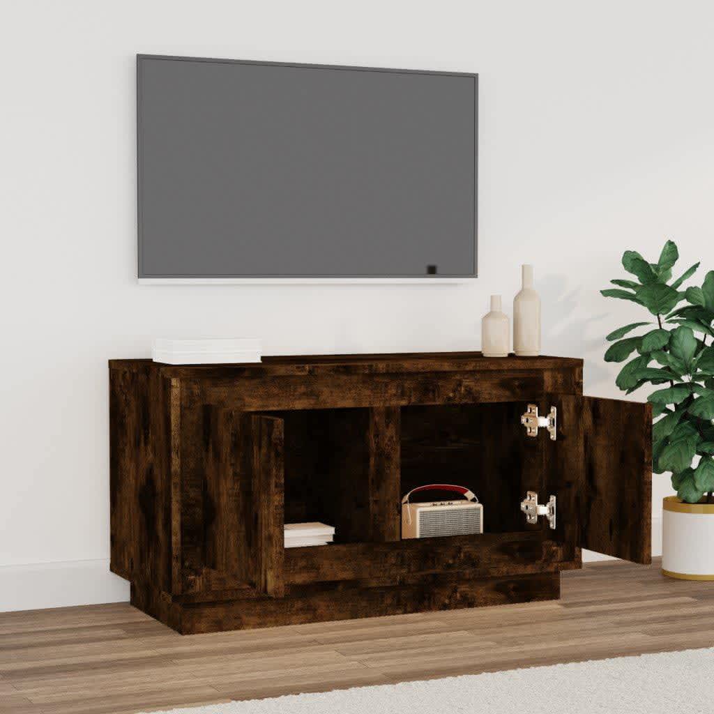 Mobile Porta TV Rovere Fumo 80x35x45 cm in Legno Multistrato - homemem39