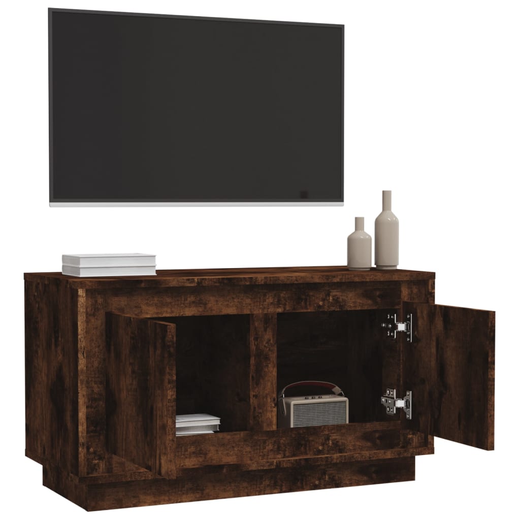 Mobile Porta TV Rovere Fumo 80x35x45 cm in Legno Multistrato - homemem39