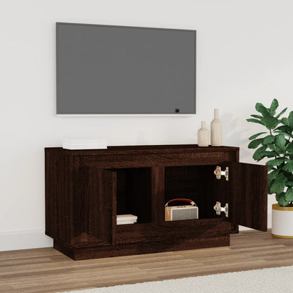 Mobile Porta TV Rovere Marrone 80x35x45 cm in Legno Multistrato - homemem39