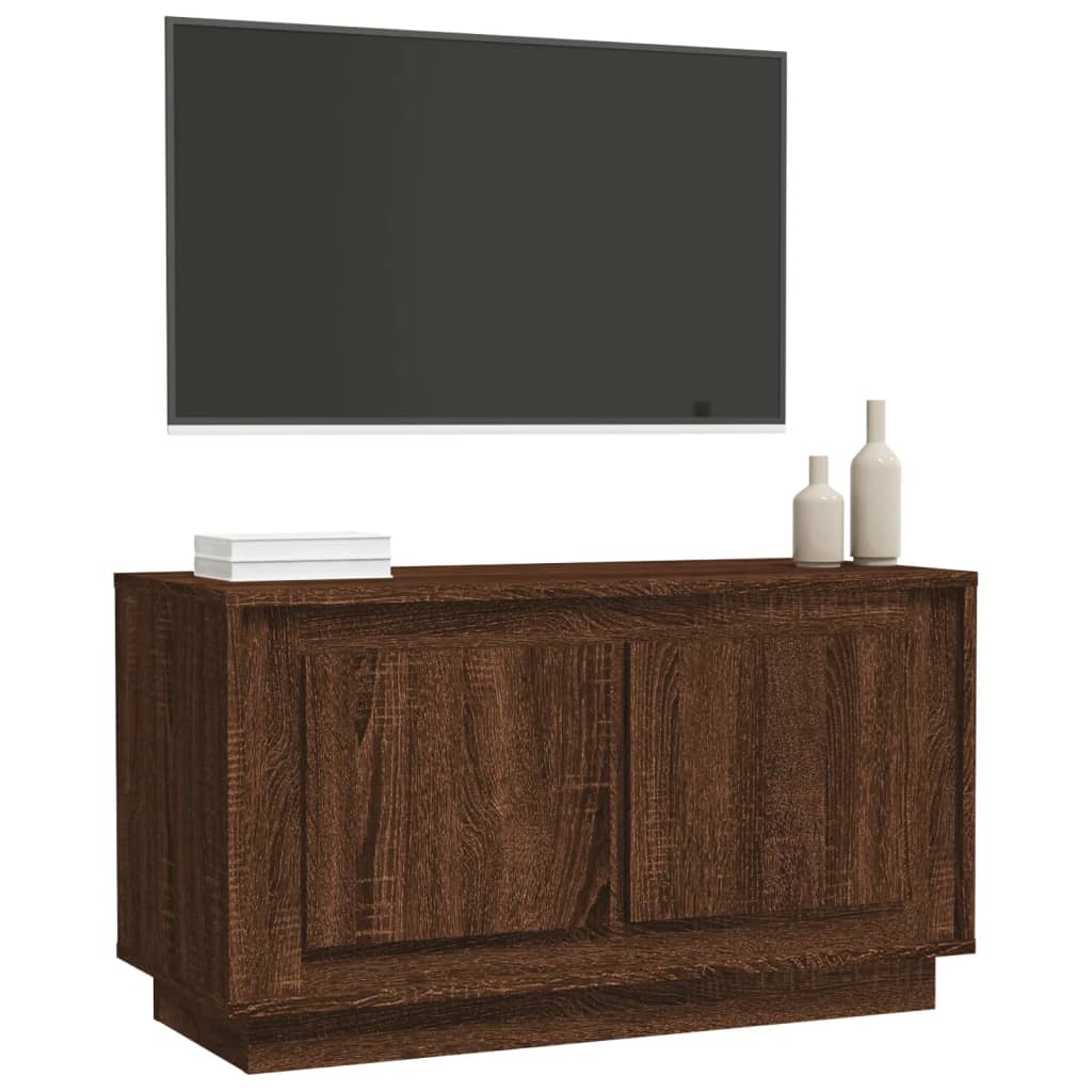 Mobile Porta TV Rovere Marrone 80x35x45 cm in Legno Multistrato - homemem39