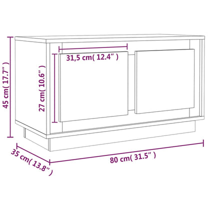 Mobile Porta TV Rovere Marrone 80x35x45 cm in Legno Multistrato - homemem39