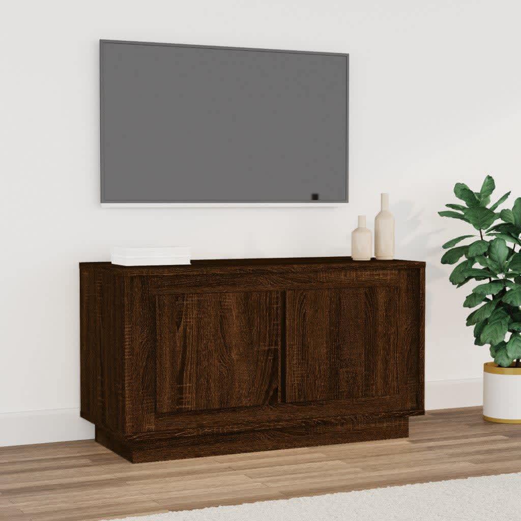 Mobile Porta TV Rovere Marrone 80x35x45 cm in Legno Multistrato - homemem39