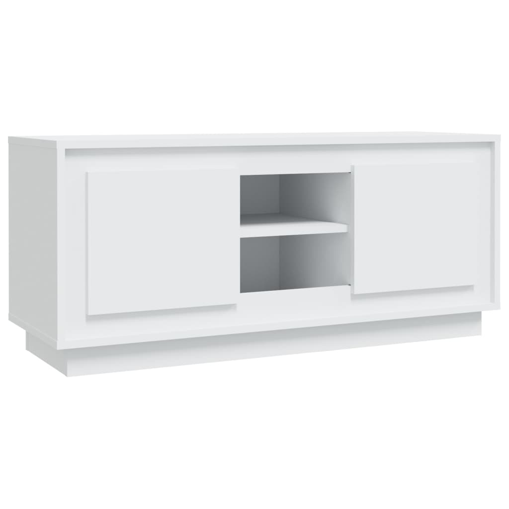 Mobile Porta TV Bianco 102x35x45 cm in Legno Multistrato - homemem39