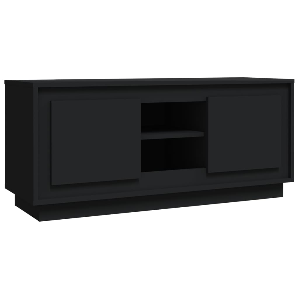 Mobile Porta TV Nero 102x35x45 cm in Legno Multistrato - homemem39