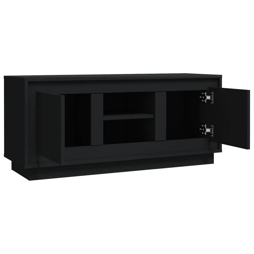 Mobile Porta TV Nero 102x35x45 cm in Legno Multistrato - homemem39