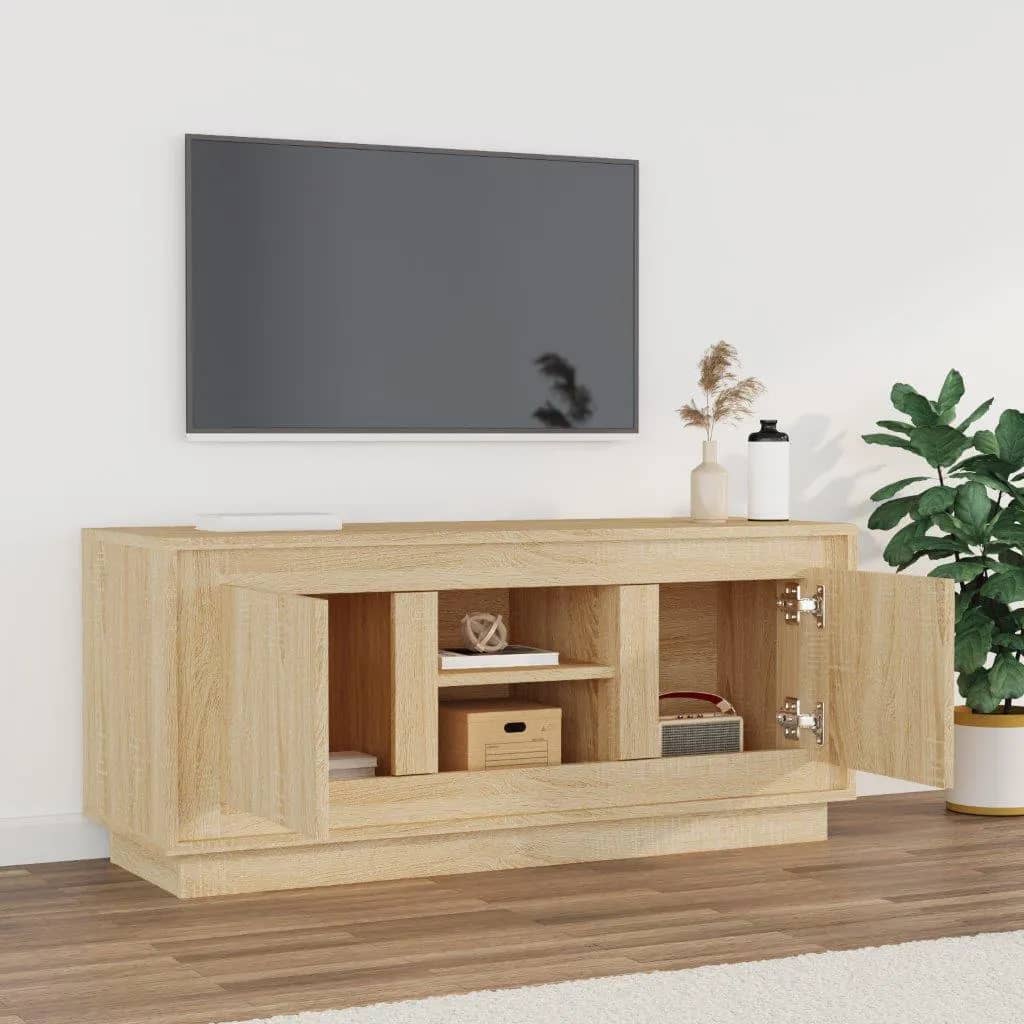 Mobile Porta TV Rovere Sonoma 102x35x45 cm in Legno Multistrato - homemem39