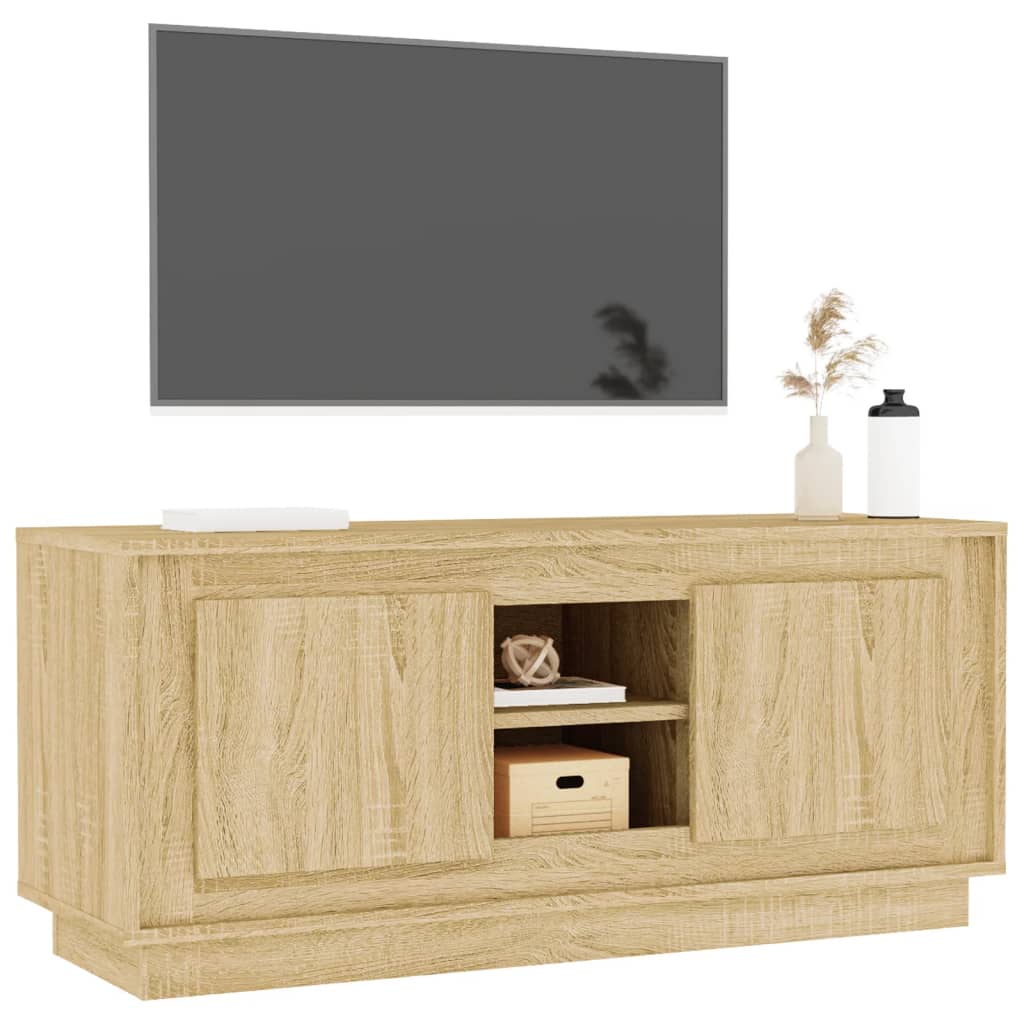 Mobile Porta TV Rovere Sonoma 102x35x45 cm in Legno Multistrato - homemem39