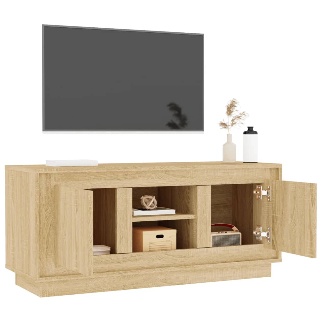 Mobile Porta TV Rovere Sonoma 102x35x45 cm in Legno Multistrato - homemem39