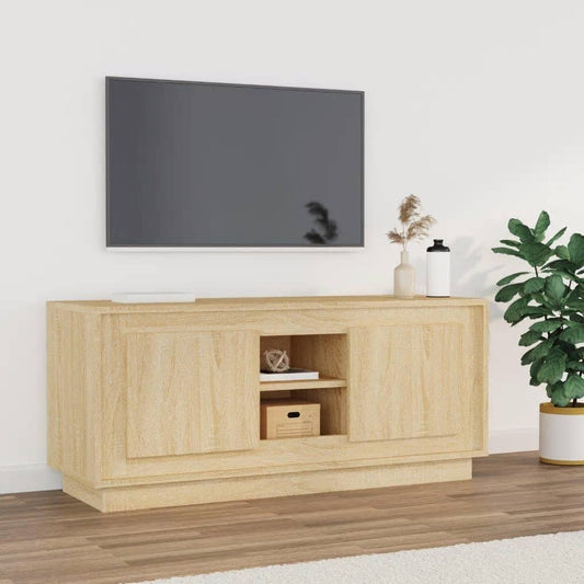 Mobile Porta TV Rovere Sonoma 102x35x45 cm in Legno Multistrato - homemem39