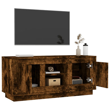 Mobile TV Rovere Fumo 102x35x45 cm in Legno Multistrato - homemem39