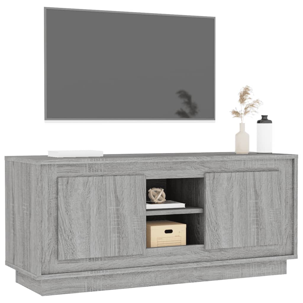 Mobile TV Grigio Sonoma 102x35x45 cm in Legno Multistrato - homemem39