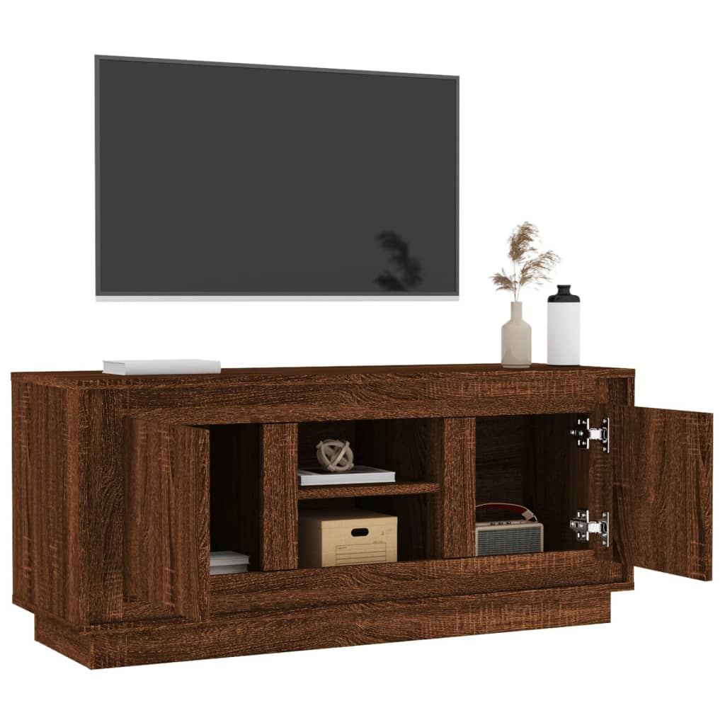 Mobile TV Rovere Marrone 102x35x45 cm in Legno Multistrato - homemem39