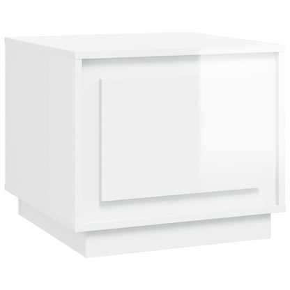 Tavolino da Salotto Bianco Lucido 51x50x44 cm Legno Multistrato - homemem39