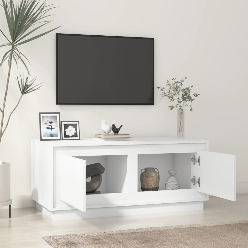 Tavolino da Salotto Bianco 102x50x44 cm in Legno Multistrato - homemem39