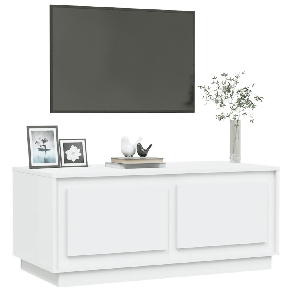 Tavolino da Salotto Bianco 102x50x44 cm in Legno Multistrato - homemem39