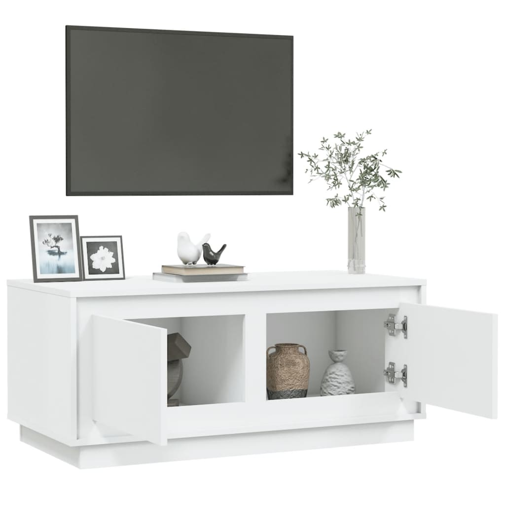 Tavolino da Salotto Bianco 102x50x44 cm in Legno Multistrato - homemem39