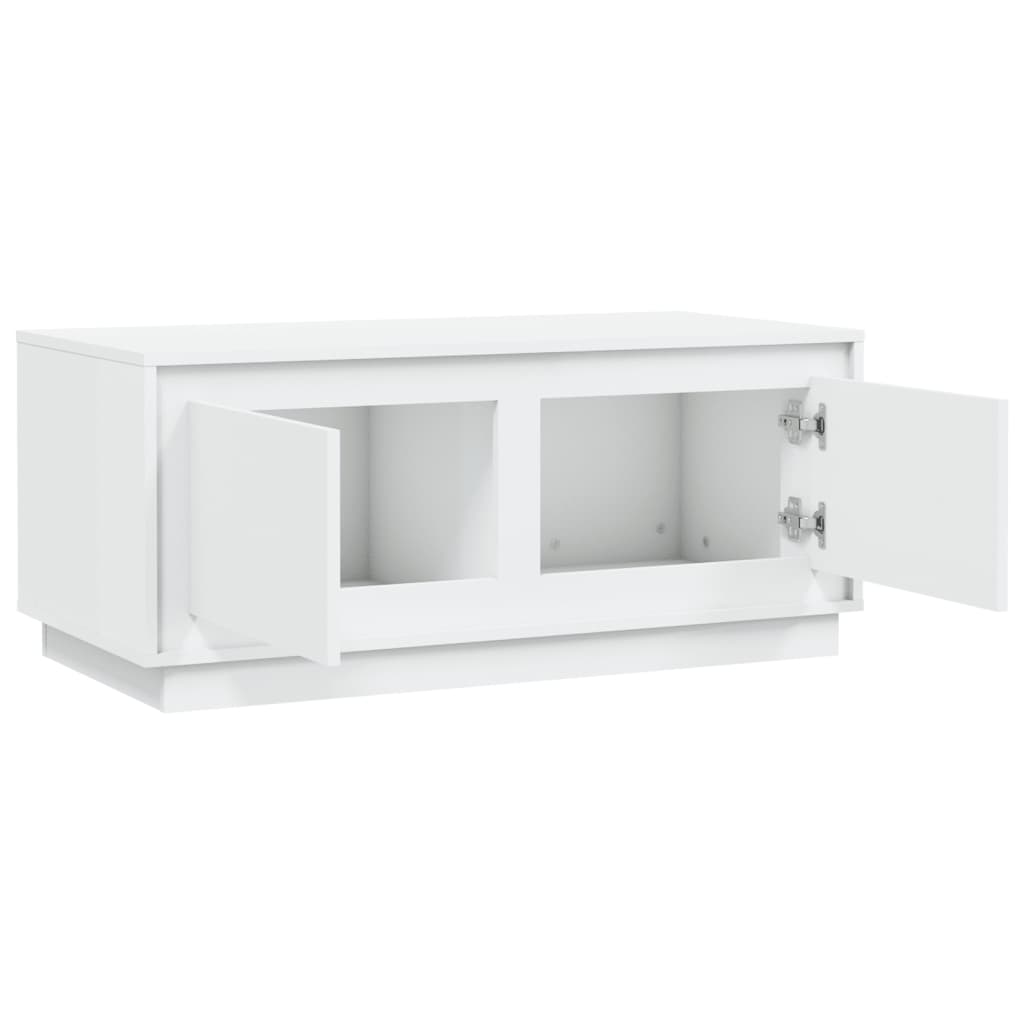 Tavolino da Salotto Bianco 102x50x44 cm in Legno Multistrato - homemem39