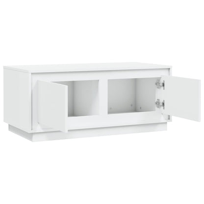 Tavolino da Salotto Bianco 102x50x44 cm in Legno Multistrato - homemem39