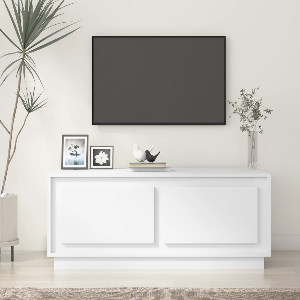 Tavolino da Salotto Bianco 102x50x44 cm in Legno Multistrato - homemem39