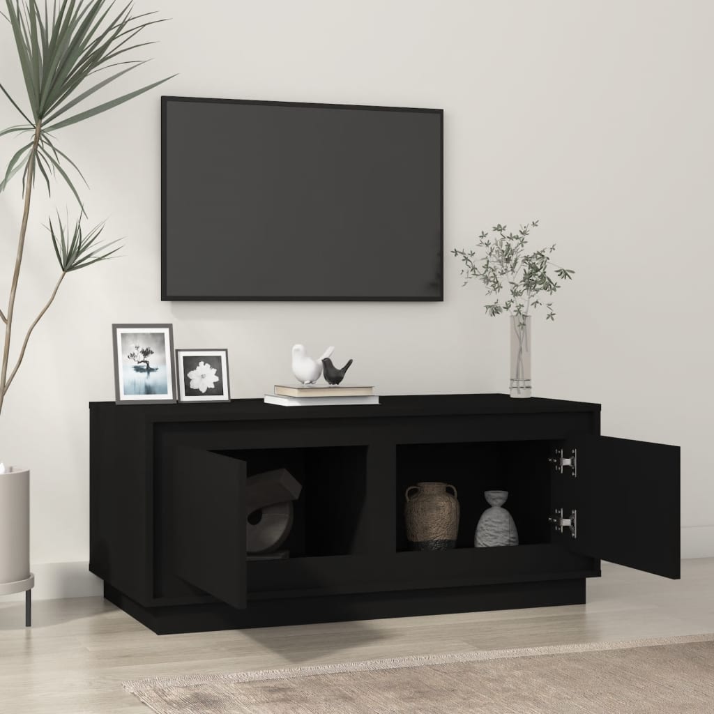 Tavolino da Salotto Nero 102x50x44 cm in Legno Multistrato - homemem39