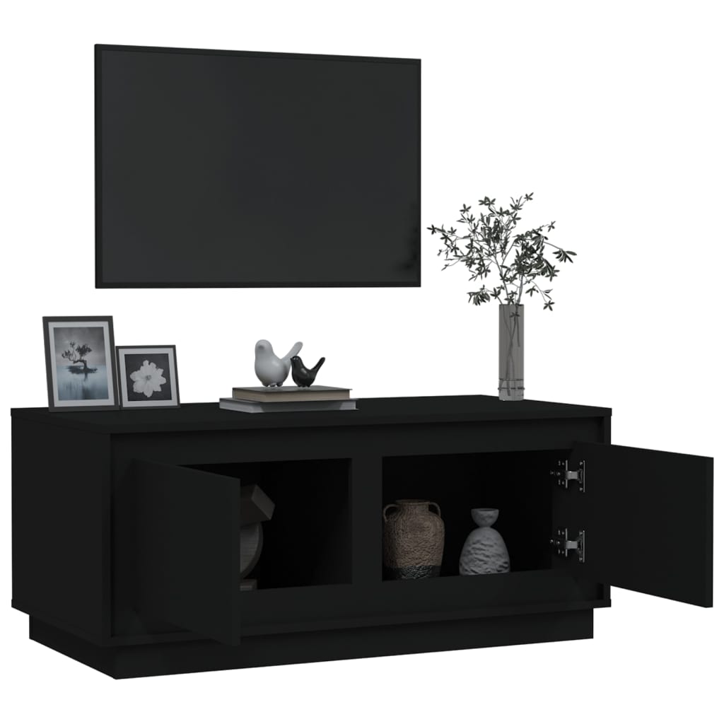 Tavolino da Salotto Nero 102x50x44 cm in Legno Multistrato - homemem39