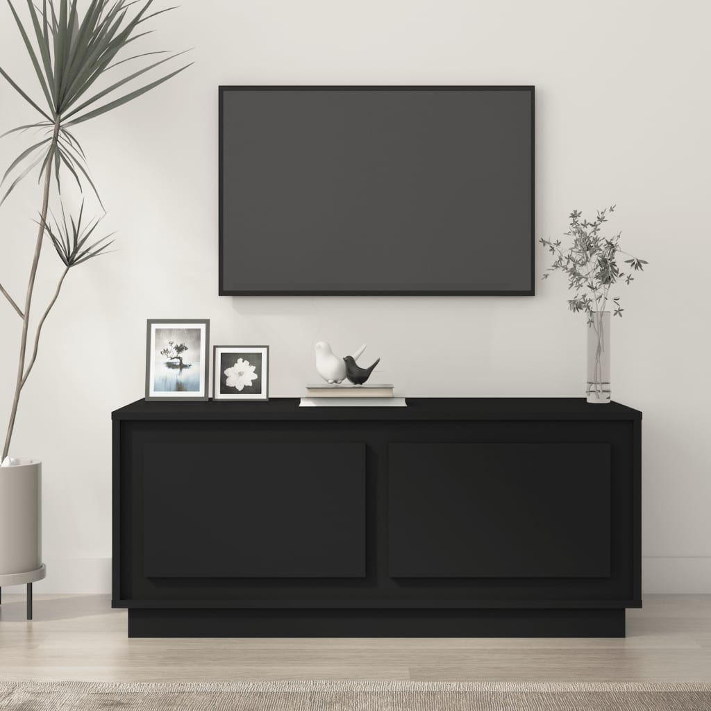 Tavolino da Salotto Nero 102x50x44 cm in Legno Multistrato - homemem39