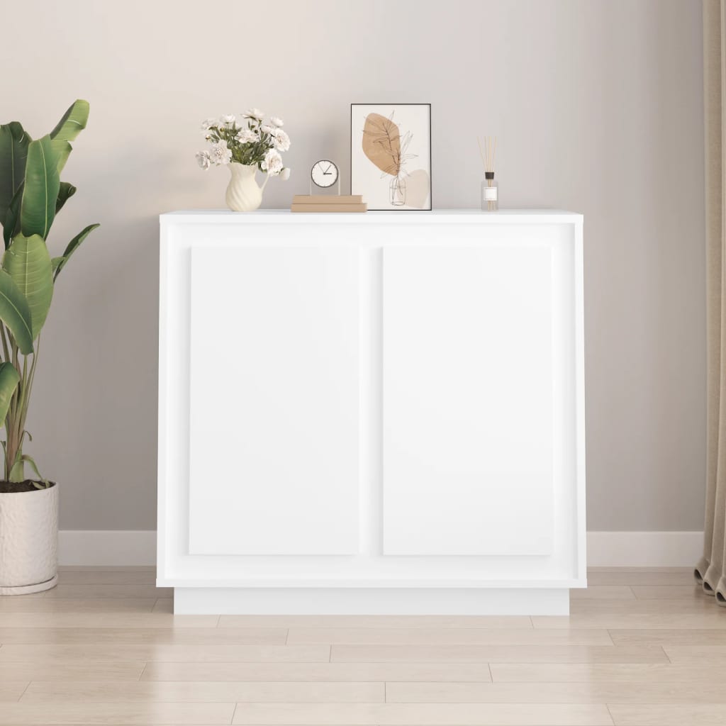 Credenza Bianca 80x34x75 cm in Legno Multistrato - homemem39