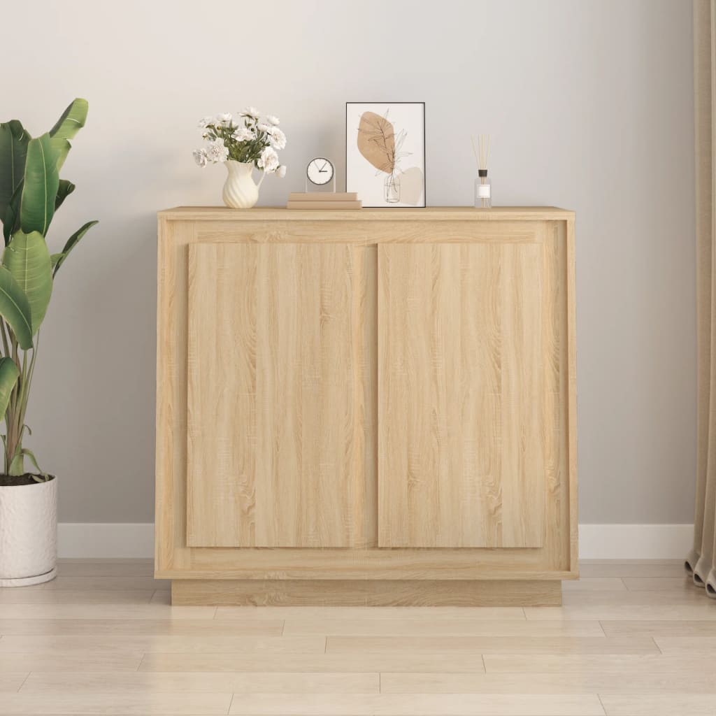 Credenza Rovere Sonoma 80x34x75 cm in Legno Multistrato - homemem39