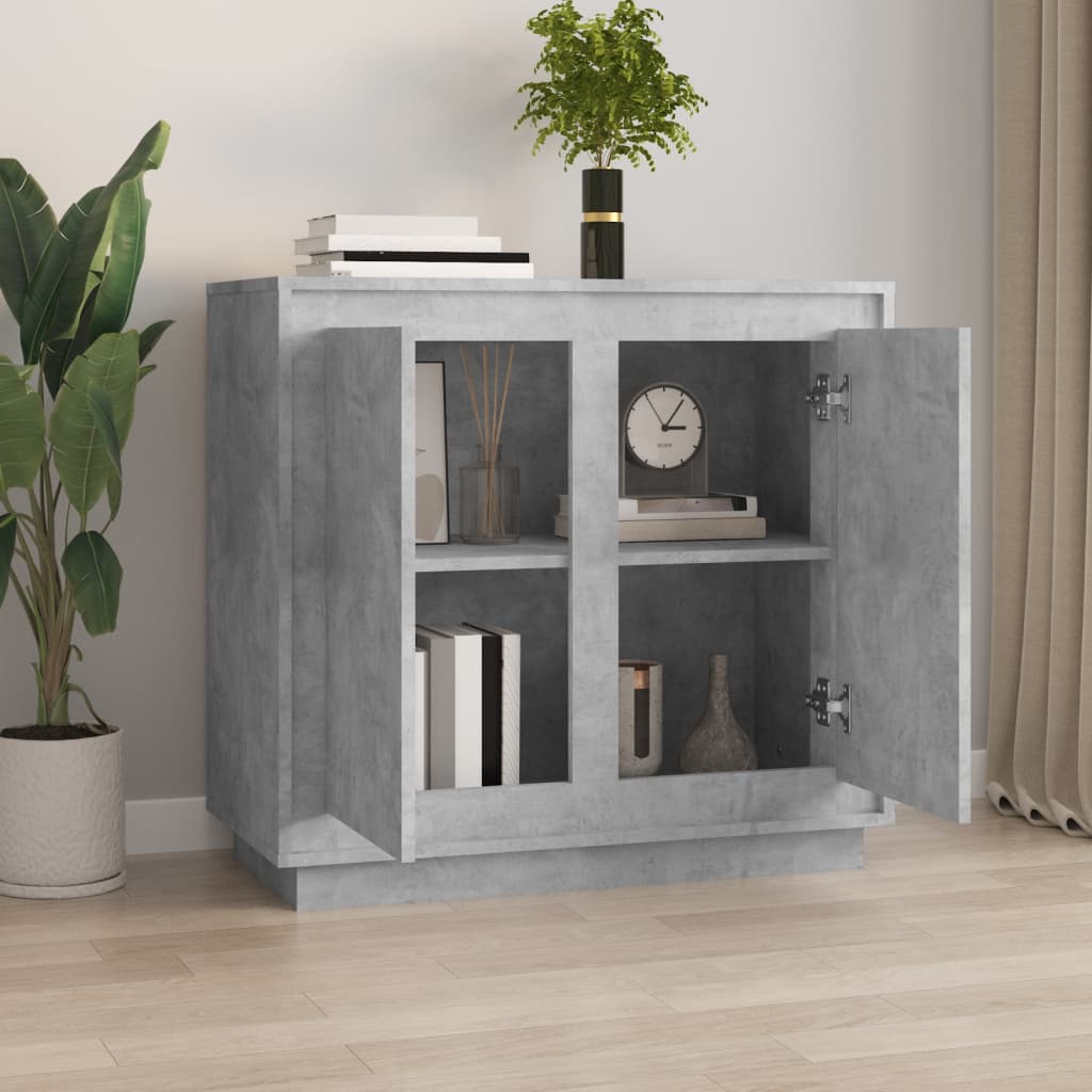 Credenza Grigio Cemento 80x34x75 cm in Legno Multistrato - homemem39