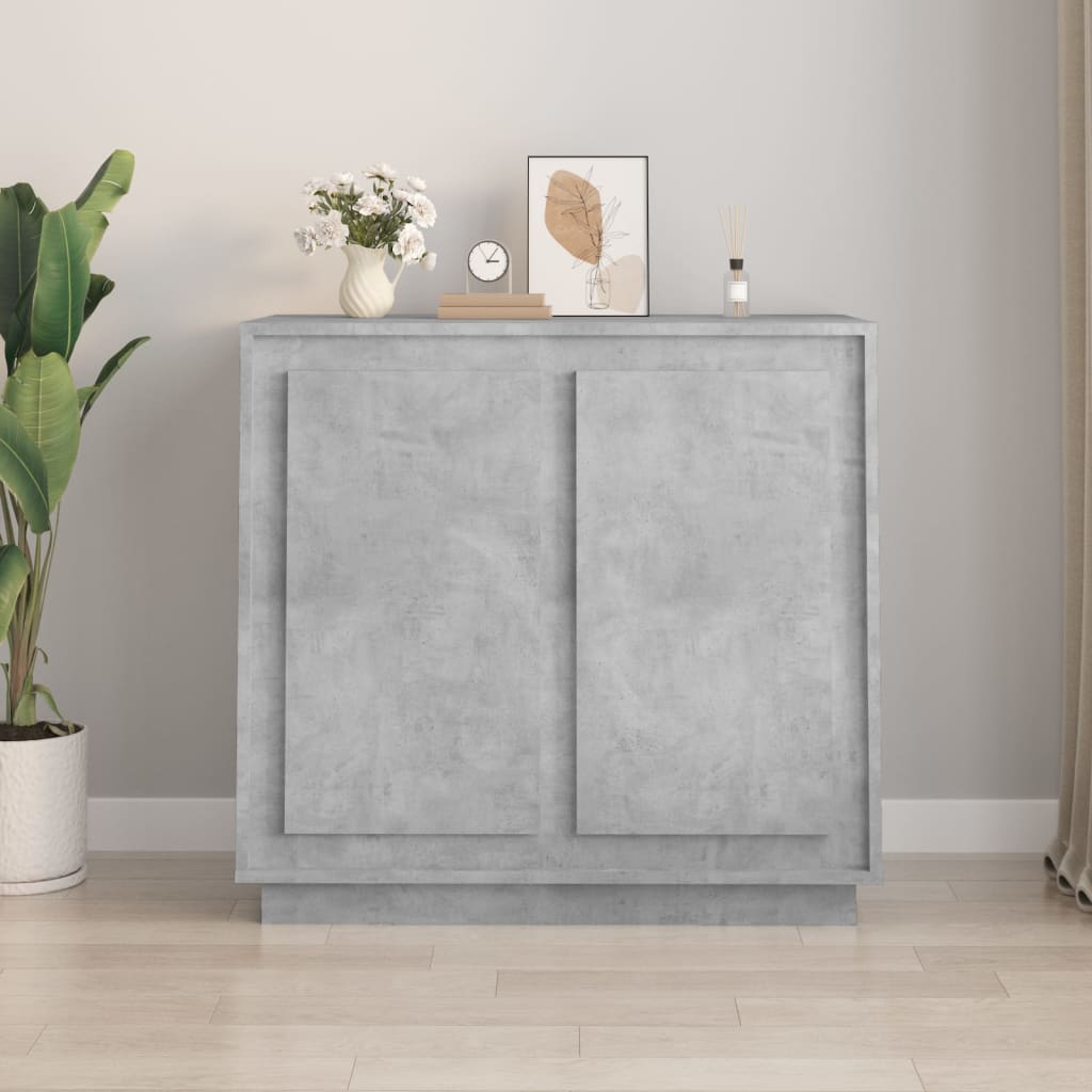 Credenza Grigio Cemento 80x34x75 cm in Legno Multistrato - homemem39