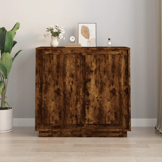 Credenza Rovere Fumo 80x34x75 cm in Legno Multistrato - homemem39