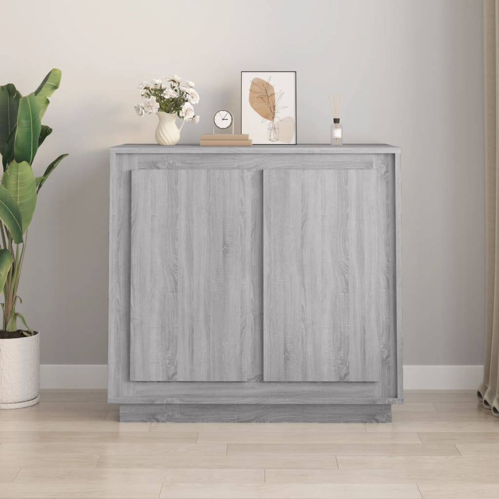 Credenza Grigio Sonoma 80x34x75 cm in Legno Multistrato - homemem39